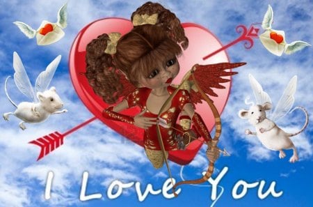 Cupido - valentine, angel, mouse, love, cupido