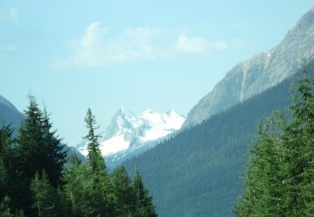 The Rockies mountains in BC - Canada 44 - Mountains, clouds, trees, white, green, photography, snow, summits