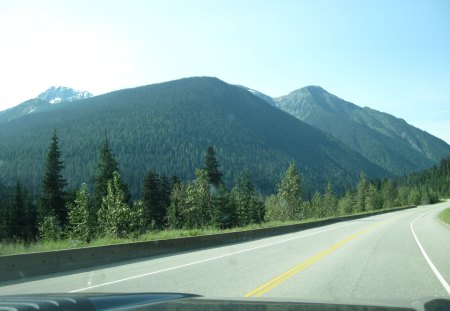 The Rockies mountains in BC - Canada 60 - Mountains, roads, trees, green, photography, sky