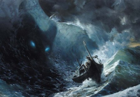 Demon of the sea - north, pagan, ship, nordic, myth, viking