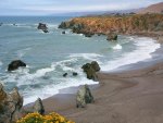 wonderful dark sand beach