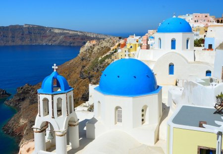 GREECE - Santorini Oia *** - roof, blue, ocean, houses, wacation, architecture, sky