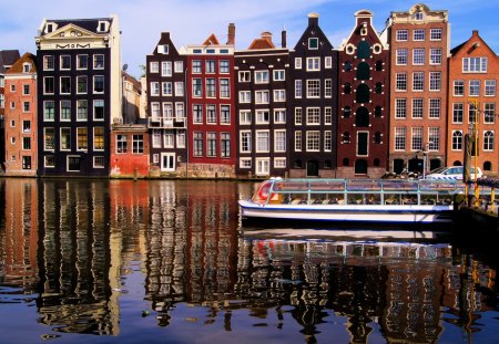 *** NEDERLAND -  Amsterdam *** - architecture, bout, buildings, river