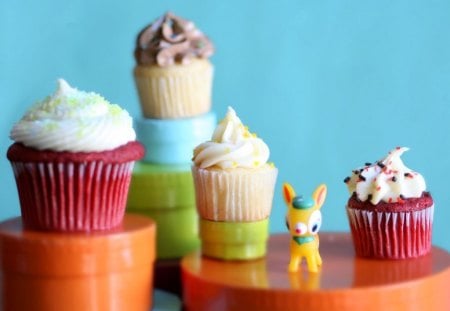 Sweets cupcakes - cream, cupcake, delicious, food, sweets, cake