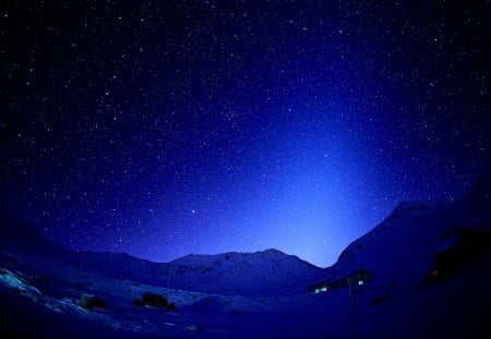 STARRY SKY - night, sky, houses, stars