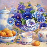 Pansies And Aprictos