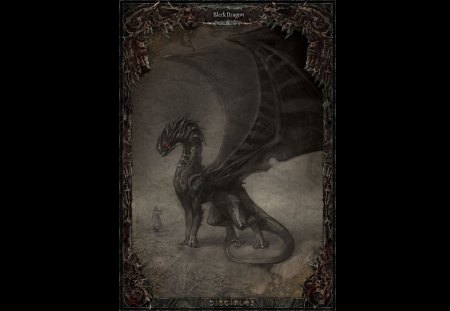 dark dragon - disciples, game, dragon, wallpaper