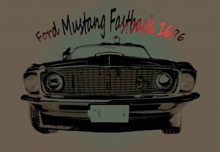 Ford Mustang Fastback 1696 - ilustrator, colors, ford mustang, photoshop