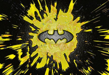 Batman Explosion - black, batman, explosion, yellow