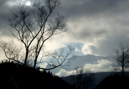 Dark clouds - clouds, winter, dark, sky