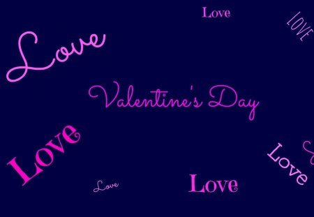 Valentine's Day - love, cehenot, day, valentine, abstract, purple, art, pink, blue, words