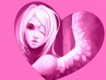 Angel in a pink heart