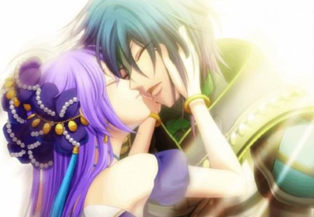 Desert Kingdom - cg, kiss, game, couple