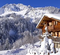 wondrous chalet in the french alps in winter