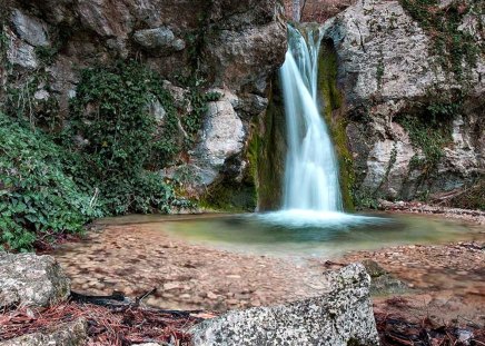 Waterfall - trees, waterfall, europe, rocks