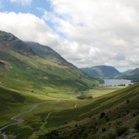 mountain stream to a lake