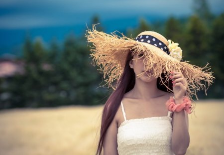 *** Beautiful girl in a hat *** - people, model, hat, female, girl