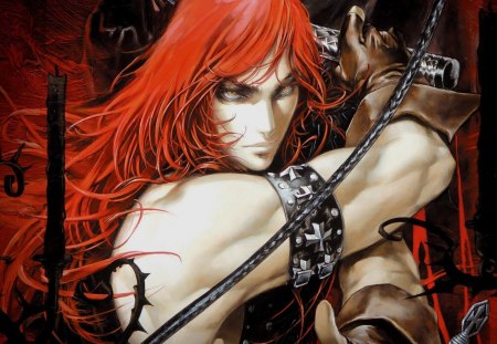 Castlevania - vampire, red hair, manga, anime, video game