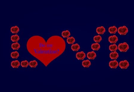 Happy Valentine's day! - red, rose, black, happy, love, abstract, blue, valentine, word, cehenot, day