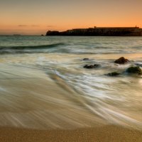 wonderful beach in sunset