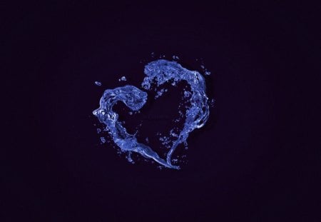 Heart - water, abstract, blue, heart