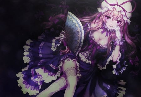 Eastern Beauty - pretty, touhou, purple, girl, nice, yakumo yukari, dark