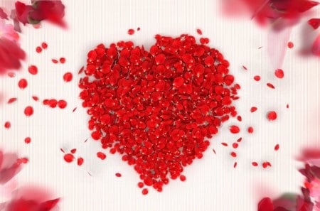 Petals Of Love - petals, valentine, heart, valentines day, love, valentines, rose petals