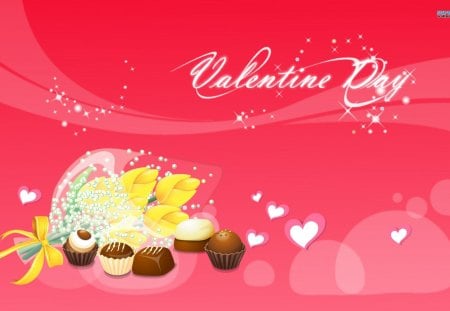 ~Valentine's Day Candy~ - pink, chocolate, flowers, valentines day, hearts, candy, romance