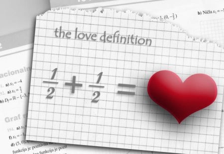 Heart mathematics - card, conceptual, calculation, heart