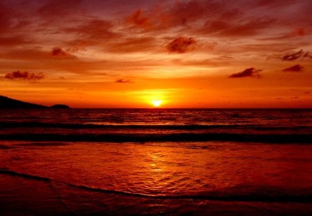 SUNSET HORIZON - horizon, beach, sunset, sea