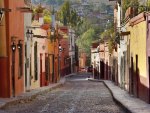 narrow street in mexico