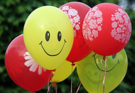 Happy Time - party, balloons, smiley, time