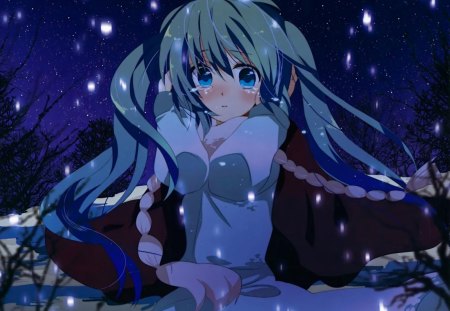 Hatsune Miku - Singer, Vocaloid, Miku, Snow, Music, Twin Tails, Anime, Hatsune