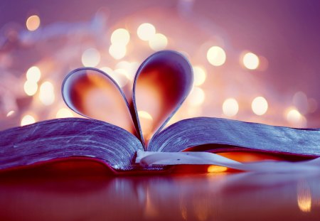 Love - love, bokeh, heart, lovely, photo, book