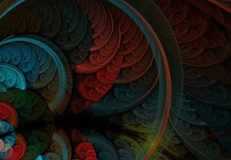 Abstract Red and Blue art - abstract, colorful, circles, dark