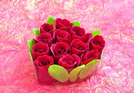 Bunch of red roses - gift, petals, rd, flowers, rose