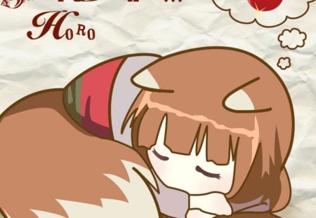 ~Sweet Dreams Holo~ - anime, sleep, spice and wolf, holo, apple