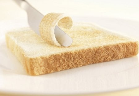 Slice of bread - food, slice, bread, knife