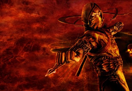 SCORPION - kombat, scorpion, fire, mortal