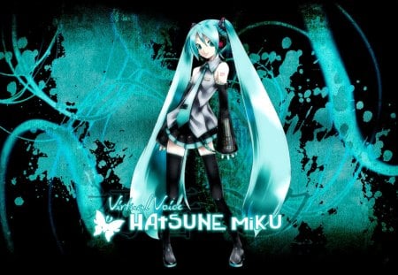 Virtual Voice Hatsune Miku - hatsune miku, aqua, 01, project diva, butterfly, hatsune miku project diva, pretty, virtual voice, vocaloid, blue