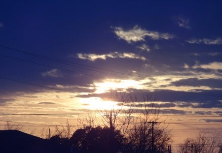 Whisper - cloud, clouds, trees, sunset, sun