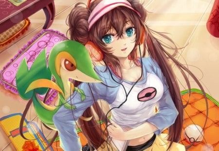 Pokemon - anime, anime girl, female, realistic, twintails, pokemon, hot, girl, brown hair, long hair, cg, cute, 3d, sexy