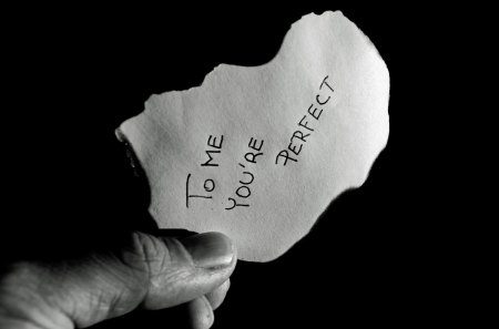 You are Perfect - perfect, hand, heart, message