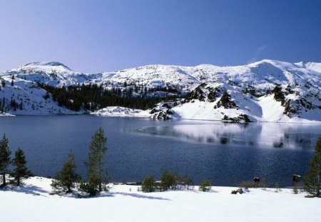 winter lake of happines - nature, landscape