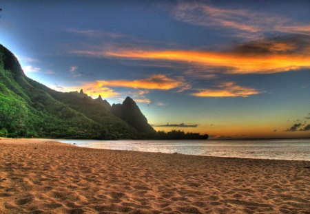 beach sunset  - beach, sunset