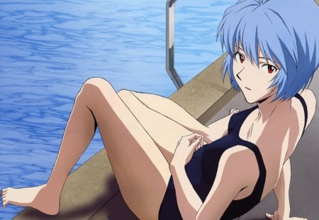 Rei Ayanami - anime, evangelion, pool, rei