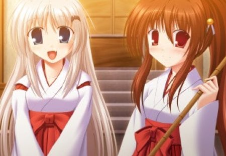 Shrine Maidens - anime, anime girls, miko, shrine maidens