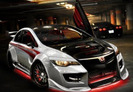 civic - black, civic, honda, red