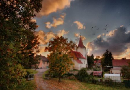 village-autumn - village, autumn