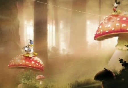 MICKEY and DONALD - donald, mushroom, mickey